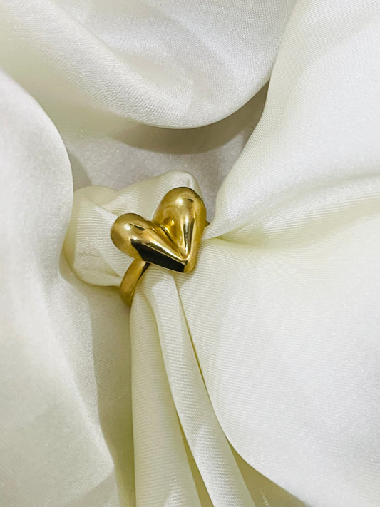 ✨Stainless steel Gold Heart Adjustable Ring ✨