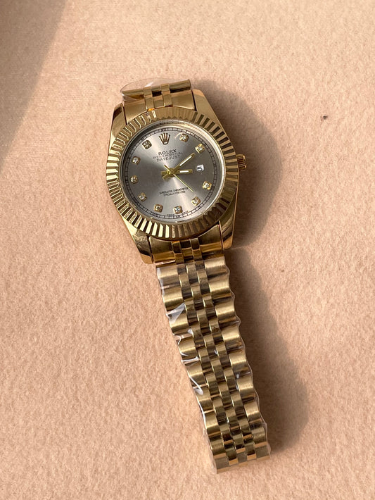 ✨Premium Gold Braided Grey Dial Rlx Watch ✨