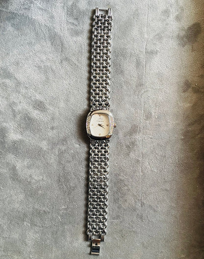 ✨Exquisite Link Chain Silver Diamantes Watch ✨
