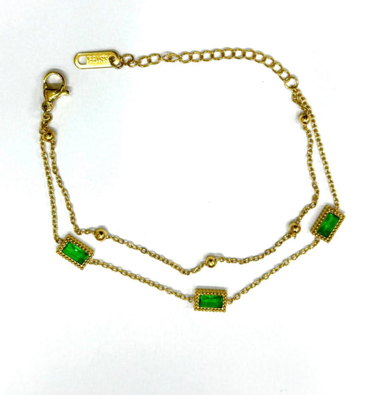 ✨Exquisite stainless steel Emerald Chain Bracelet ✨