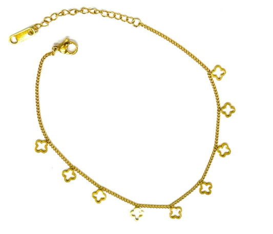 ✨Exquisite stainless steel Gold Clovie charm Chain Bracelet ✨
