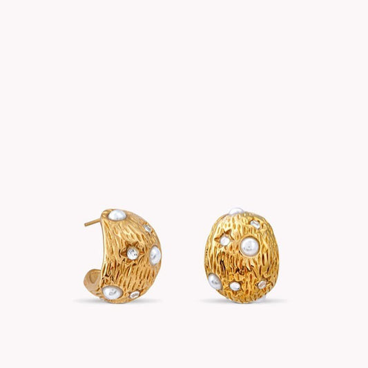 ✨Stainless steel Full Pearl Gold Earrings ✨