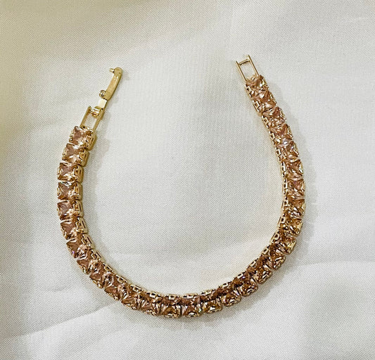 ✨Exquisite Champagne Tennis Gold Bracelet ✨