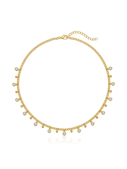 ✨Stainless steel Gold Zirconia Necklace Pendant ✨