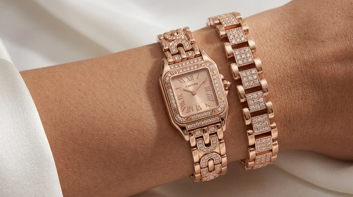 ✨Carte Rose Gold Exclusive Zircon Diamond Studded Stack✨