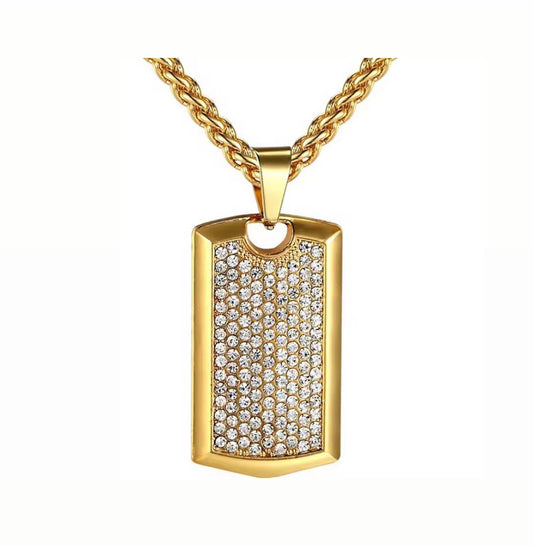 ✨Stainless steel Gold zircon Studded  Pendant ✨