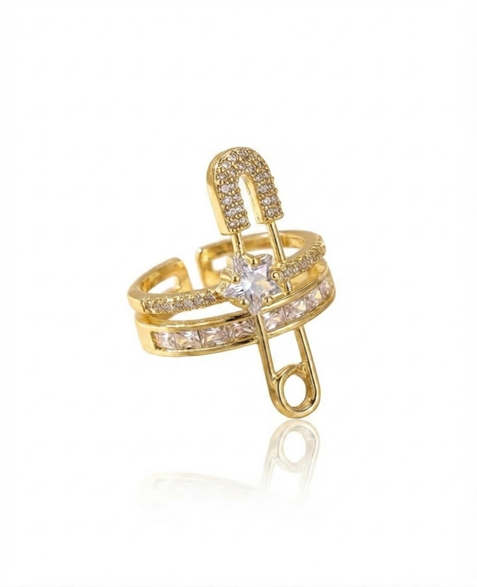 ✨Exquisite Stainless steel Gold Zircon studded Clip EarClip Earrings ✨