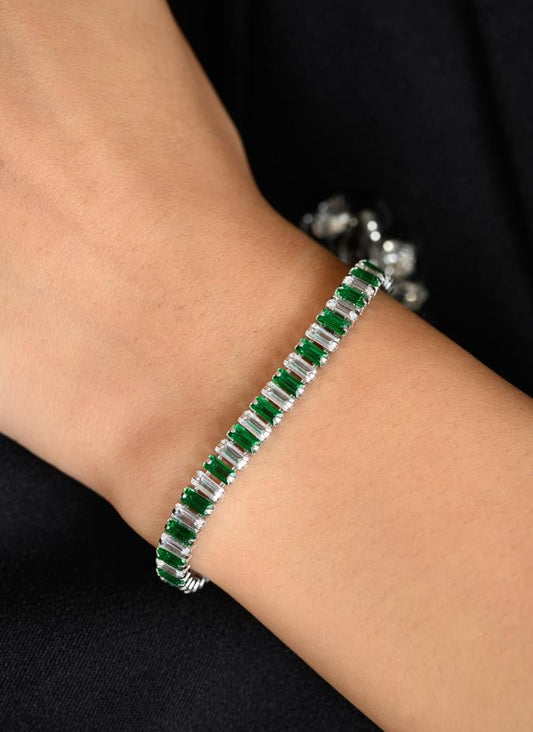 ✨ Sterling silver emerald Tennis Chain Bracelet ✨
