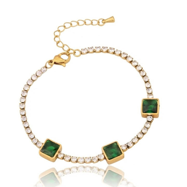 ✨Lana Emerald Zirconia Gold Chain Bracelet✨