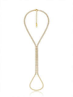 ✨Exquisite Stainless steel Gold Tennis exotic Hand chain bracelet ✨