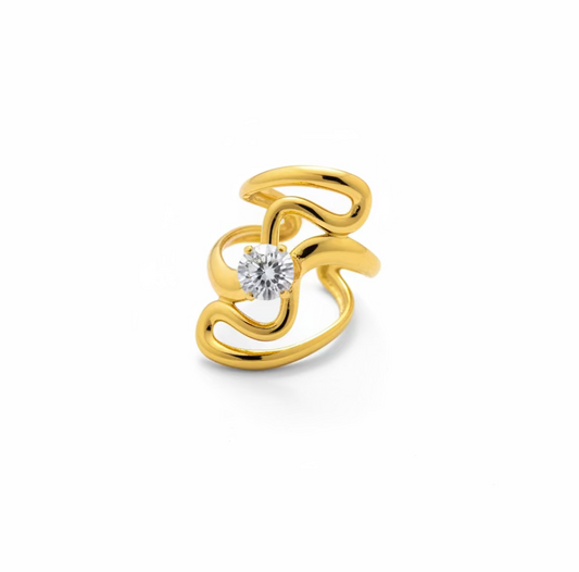 ✨Stainless Steel Zircon Studded Adjustable Diana crystal ring ✨