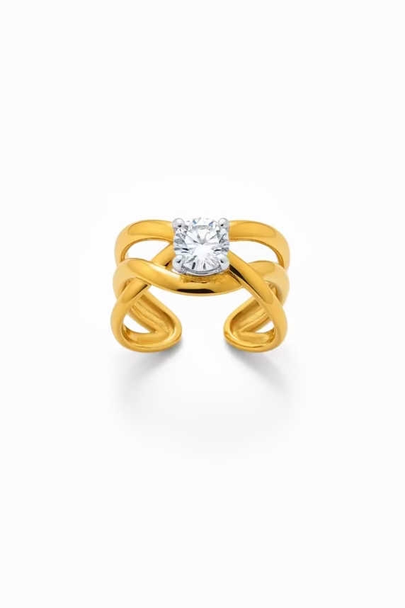 ✨Stainless Steel Zircon Studded Adjustable Juliet crystal ring ✨