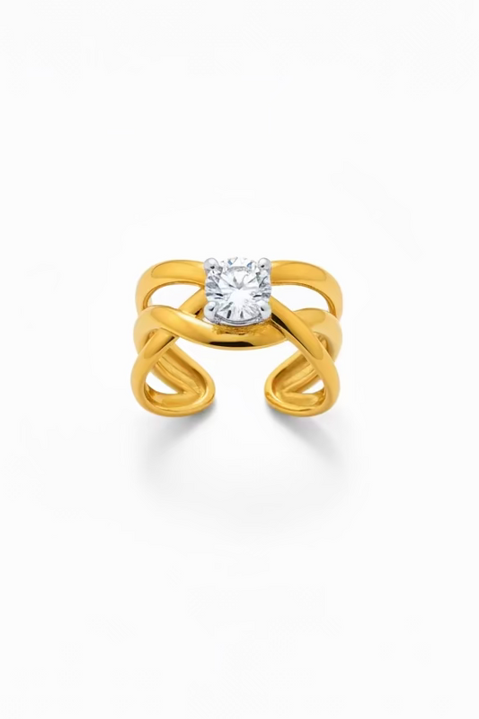 ✨Stainless Steel Zircon Studded Adjustable Juliet crystal ring ✨