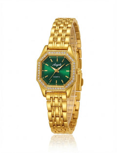 ✨Exquisite stainless steel Emerald dial zirconia studded jubilee watch✨