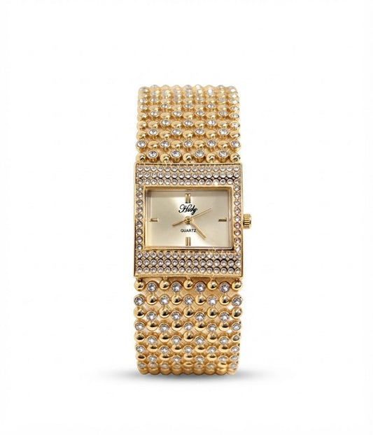 ✨Exclusive SS Zircon Studded Gold Luxurious Watch ✨