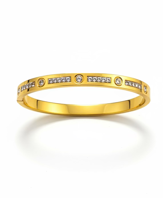 Crystal studded lux cuff bracelet