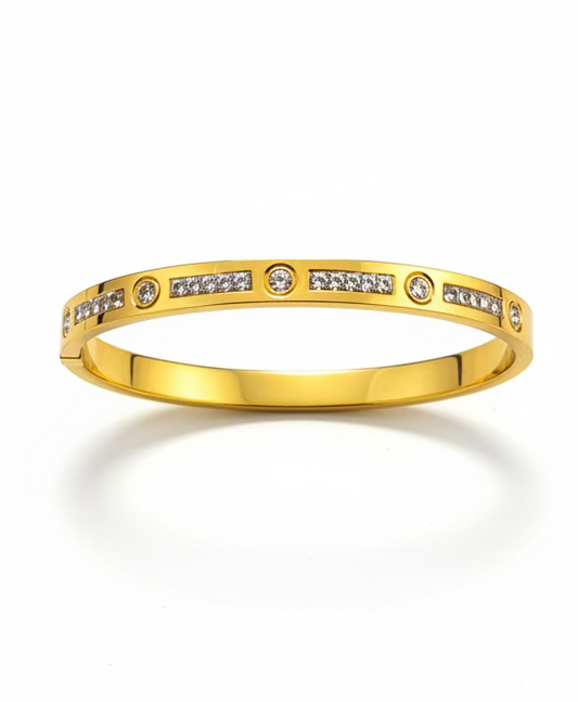 Crystal studded lux cuff bracelet