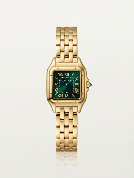 ✨Exquisite stainless steel Gold Jubilee Emerald dial carte Watch✨