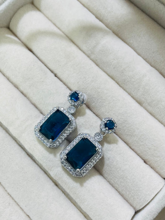 ✨Silver Zirconium Blue Earrings ✨