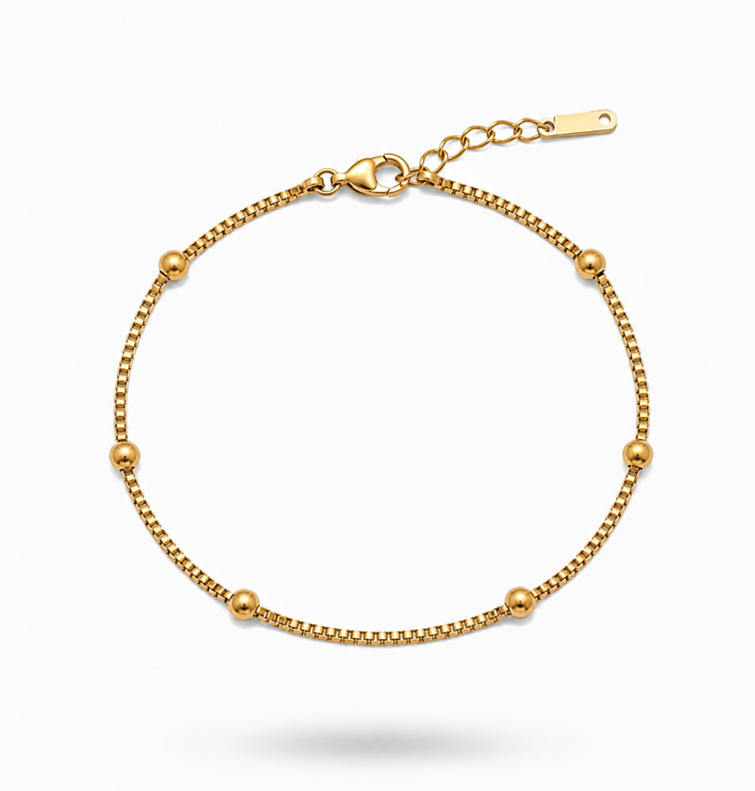 ✨Exquisite Stainless steel Gold Beaded Chain Bracelet ✨