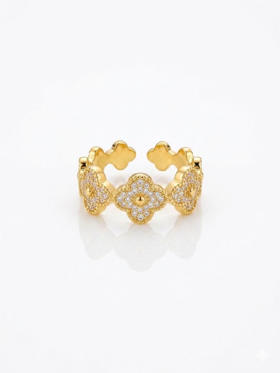 ✨Diamante Clovie gold adjustable ring✨