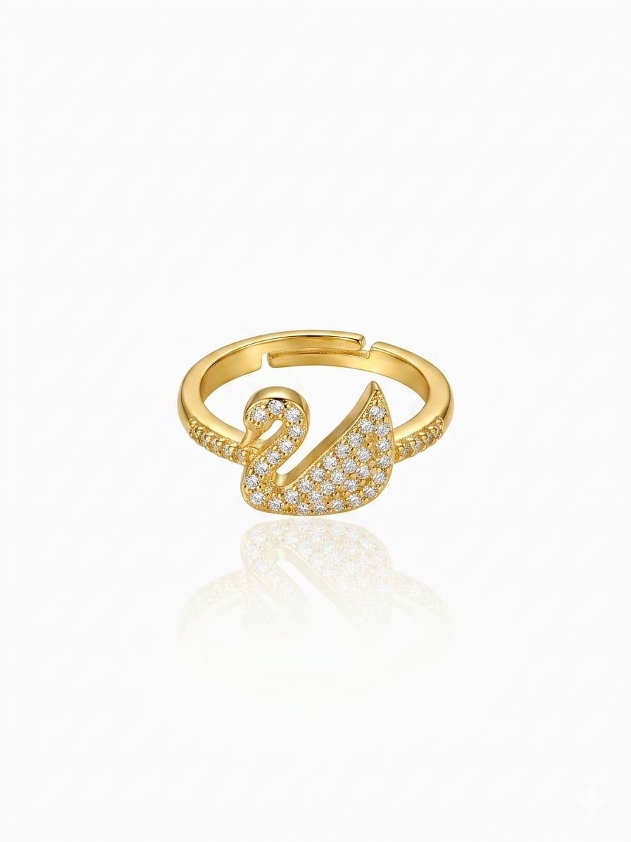 ✨Diamante crystal Duck gold adjustable ring✨