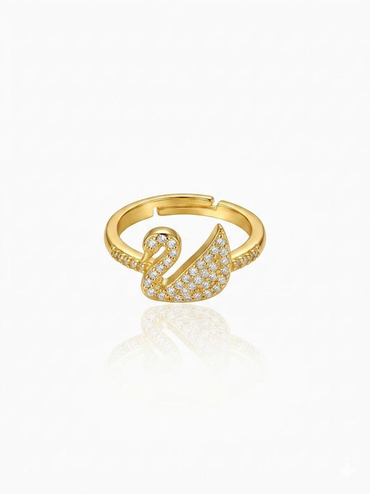 ✨Diamante crystal Duck gold adjustable ring✨