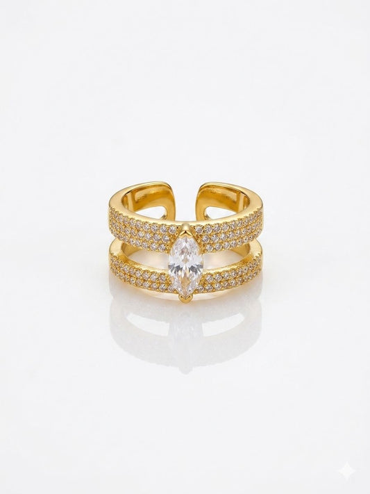 ✨Diamante crystal opium gold adjustable ring✨