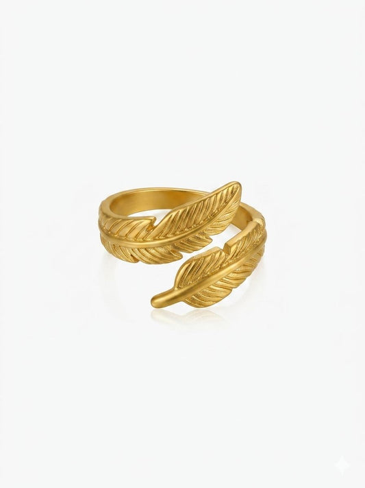 ✨Diamante crystal leaf gold adjustable ring✨