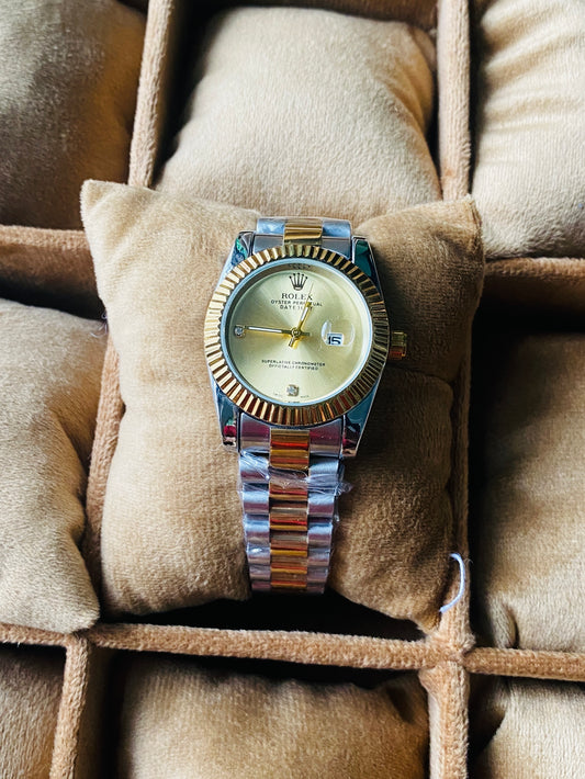 ✨Perpetual SilverXGold Braided Gold Dial Diamanté Watch ✨