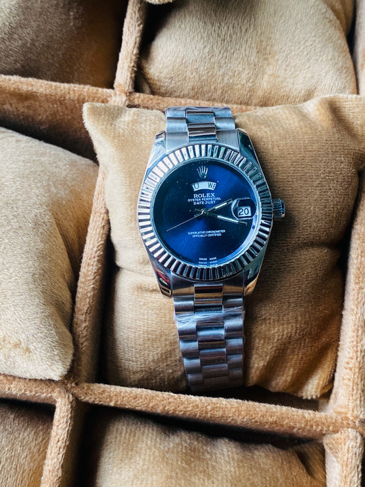 ✨Perpetual Silver Braided Blue Dial DayDate Classic Watch ✨