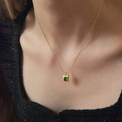 ✨Exquisite Emerald Gold Serenade Pendant ✨
