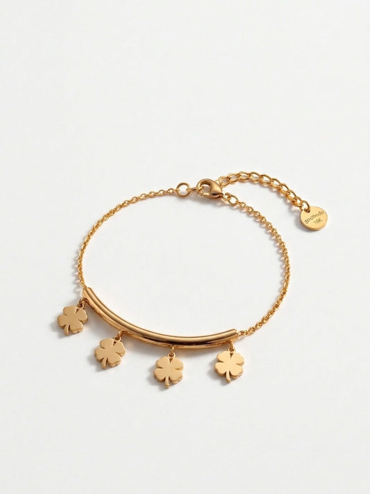 ✨Exclusive stainless steel gold clovie chain bracelet ✨