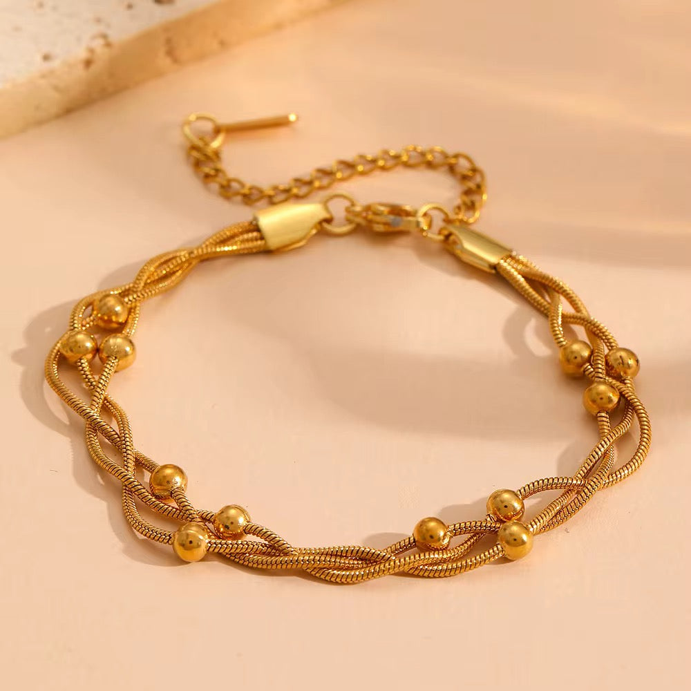 ✨Exquisite Stainless steel Beaded Twisted Chain Bracelet ✨