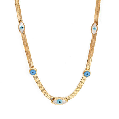 ✨Exclusive Stainless steel Gold Evil eye Off Snake Chain Pendant ✨