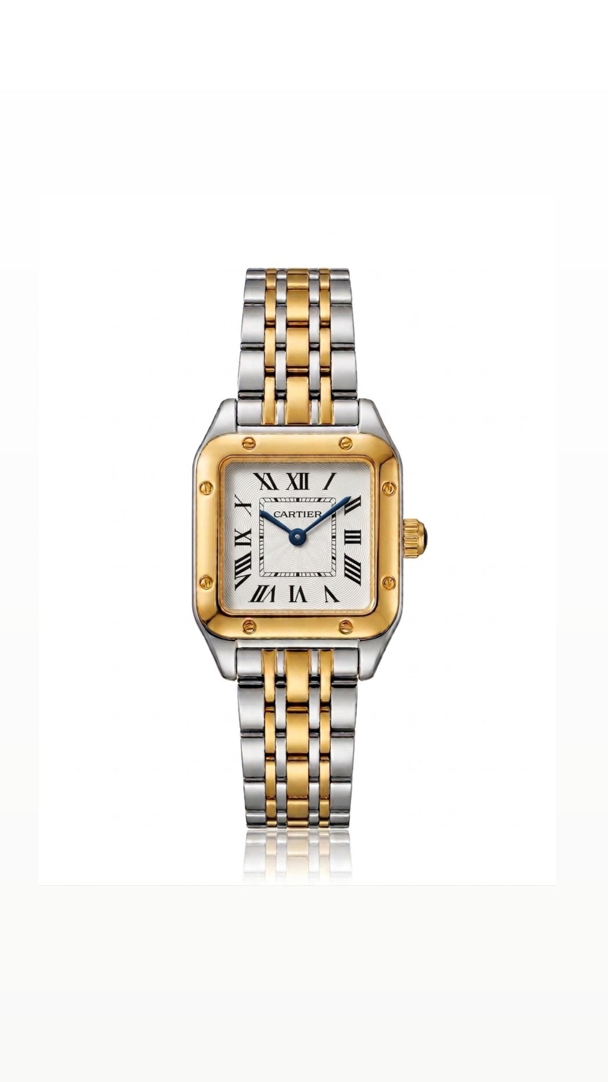 Exquisite S stainless steel SilverXGold Jubilee white dial carte Watch