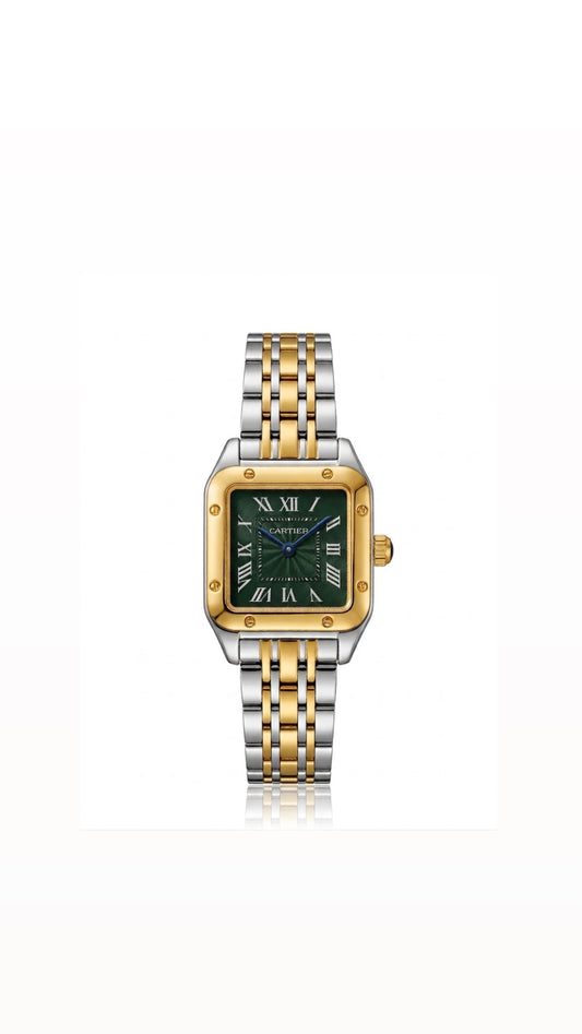 ✨Stainless steel Exclusive SilverXGold Classic Carte Emerald Dial Watch✨