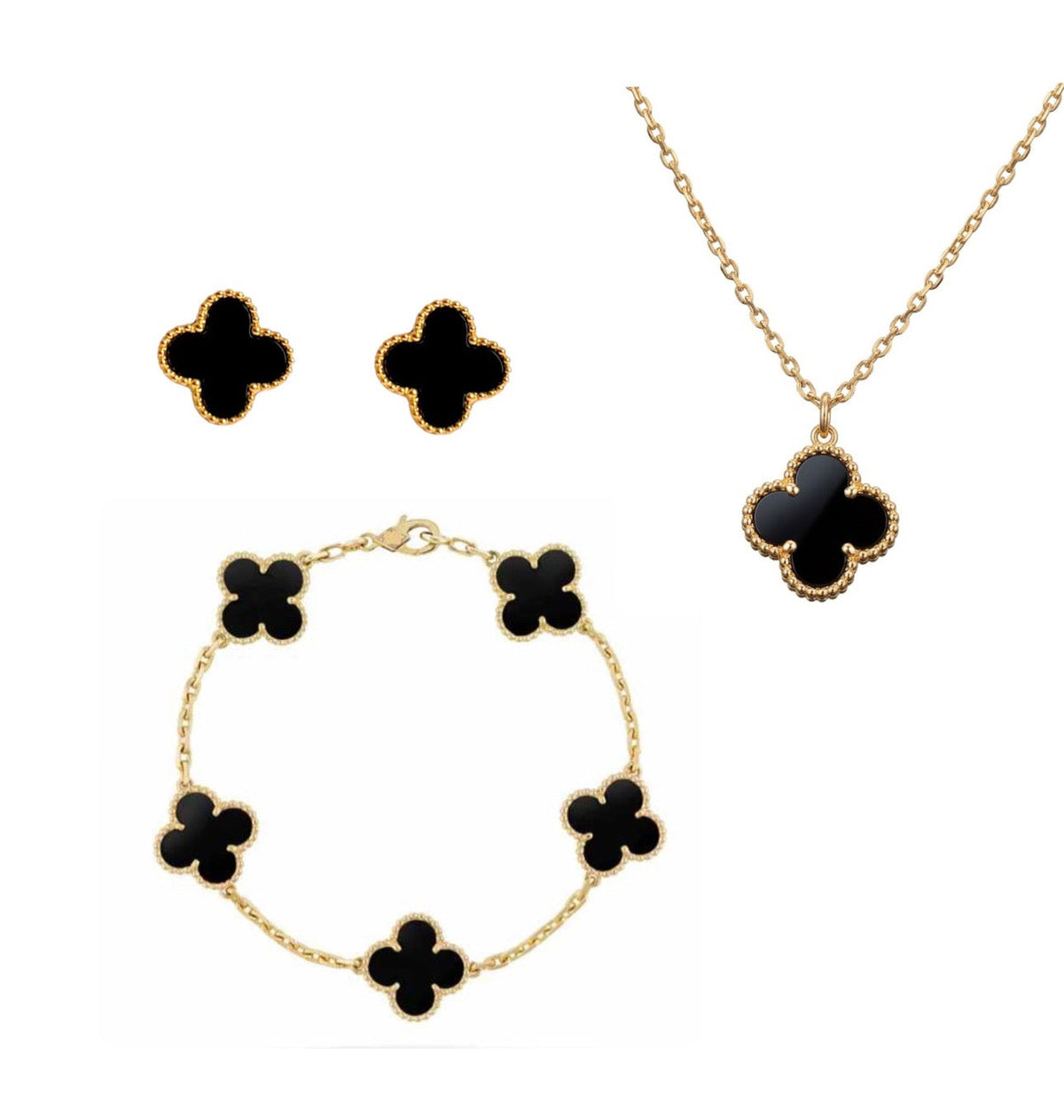 Stainless steel Clover black set