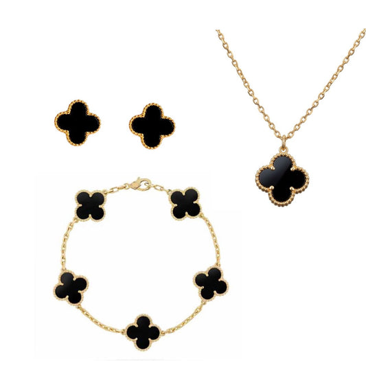 Stainless steel Clover black set
