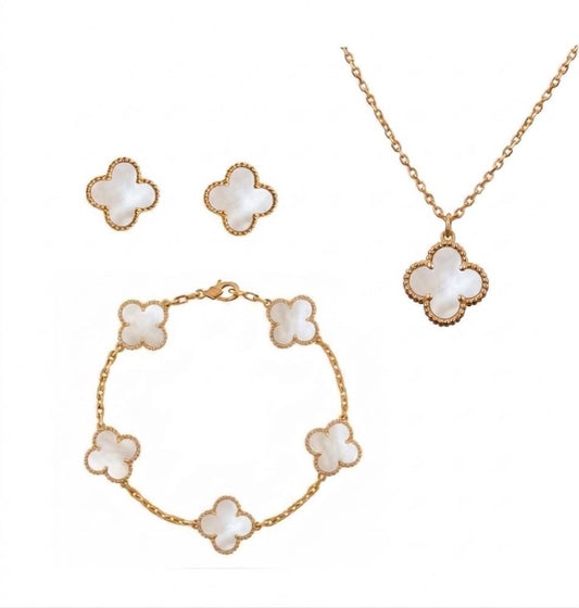 ✨Stainless Steel Dream 5 motif White Clover Vanna Set ✨
