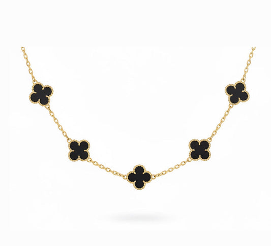✨Stainless steel Gold Lux Black Motif clovie  Necklace pendant ✨