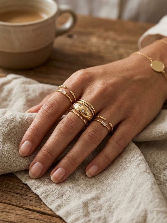 ✨Exclusive crystal studded Sleek Gold Ring ✨