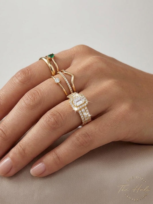 ✨Exclusive Zircon Studded Sleek Gold Adjustable Ring ✨