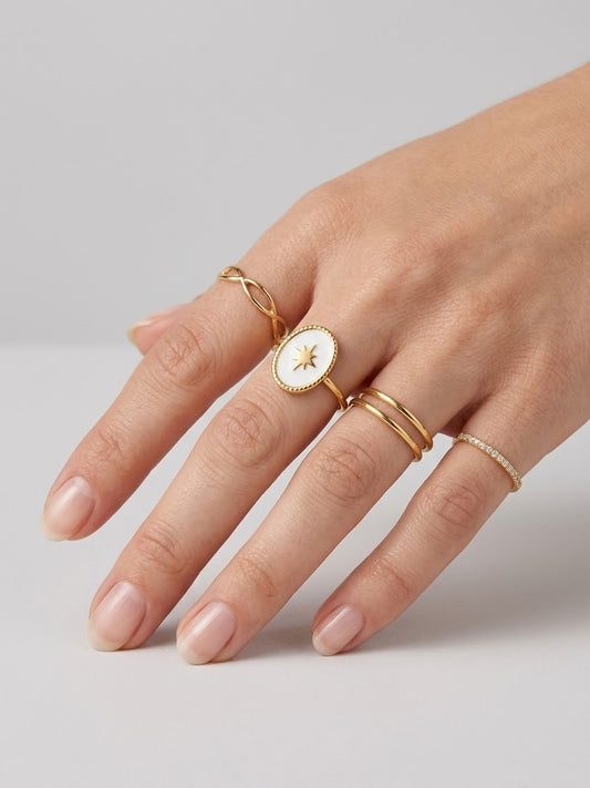 ✨Exclusive Enamel Gold Adjustable Ring ✨