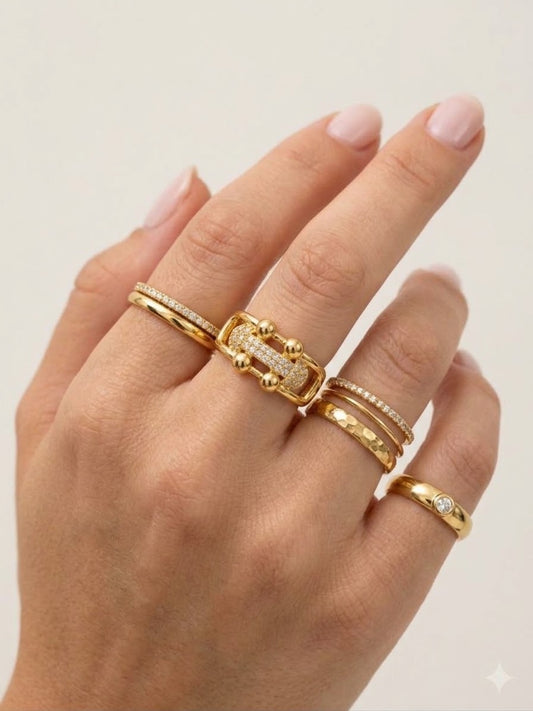 ✨Exclusive Zirconia Gold Link Adjustable Ring ✨