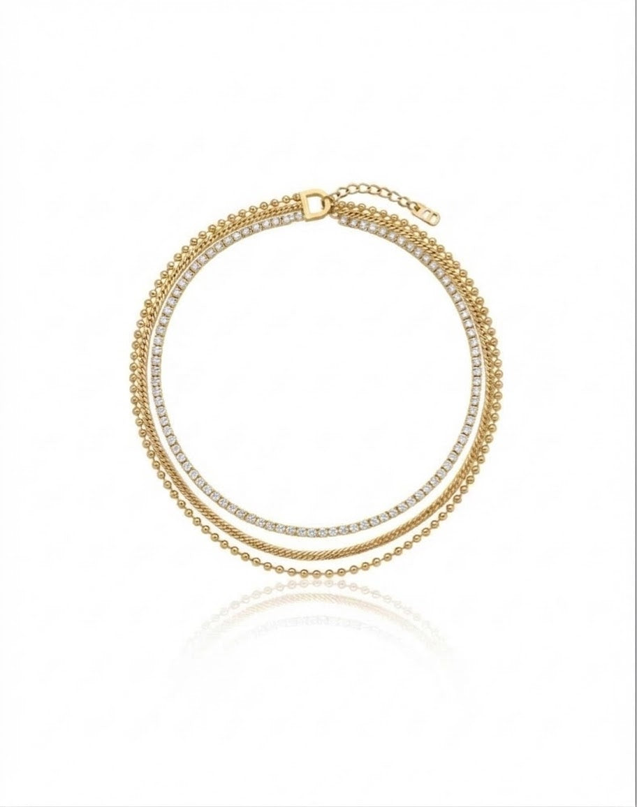 ✨Stainless steel Gold Layered Exclusive Beaded Chain Bracelet ✨