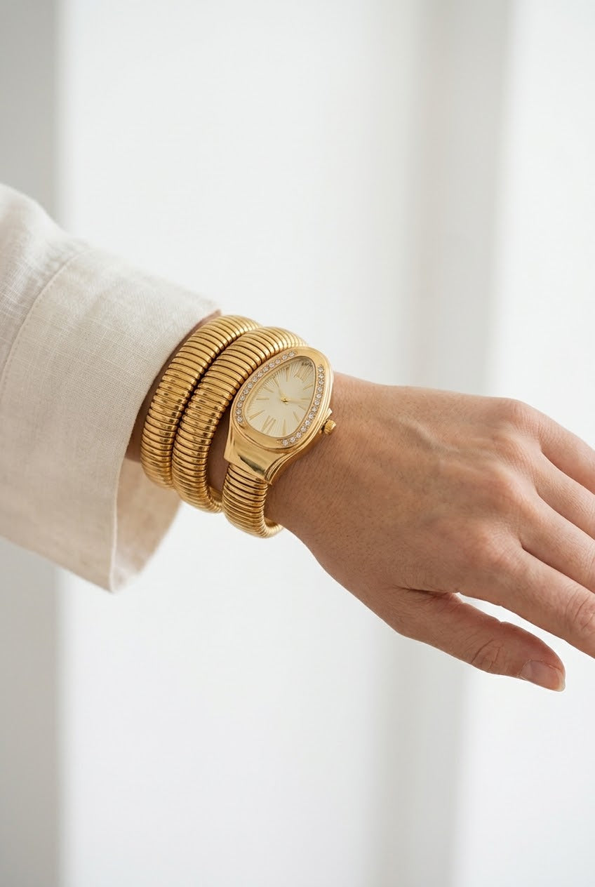 Premium Serpenti White Gold Bvlg Watch