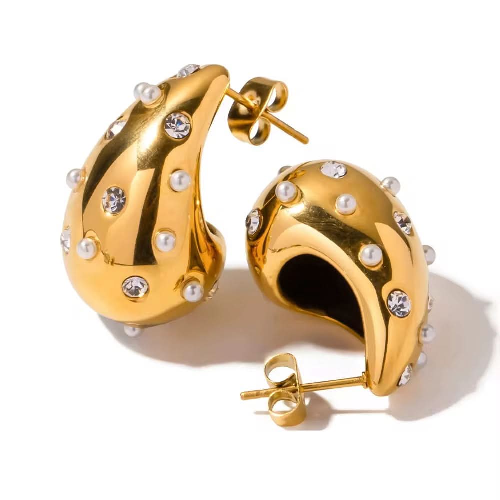 ✨24k Zircon Crystal Venne Hoop earrings ✨