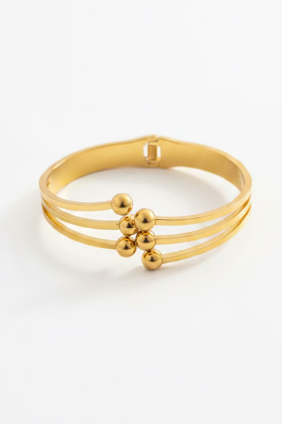 18k Adjustable beaded cuff bracelet