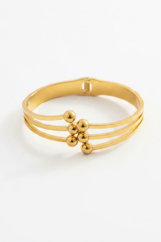 18k Adjustable beaded cuff bracelet